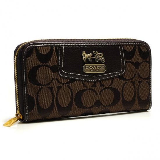 Coach Logo In Signature Large Coffee Wallets BFZ | Women